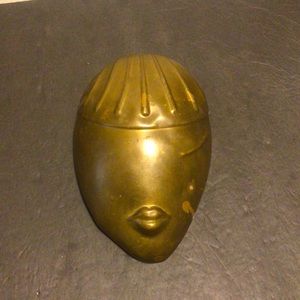 Rare Handmade Copper African Tribal Mask